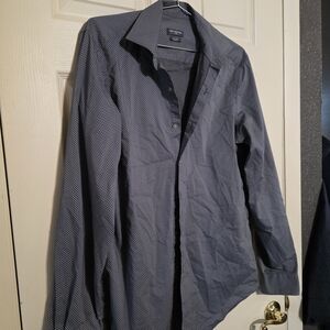 Van Heusen Navy Micro-Print Dress Shirt